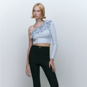 ZARA MIXED ASYMMETRIC TOP. NWT. Super flattering and unique top